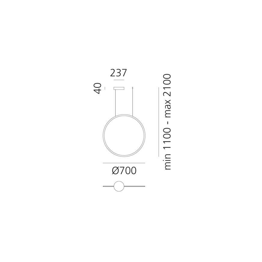 Artemide 1992060APP - Dimbare LED hanglamp aan een koord DISCOVERY LED/40W/230V 3000K brons