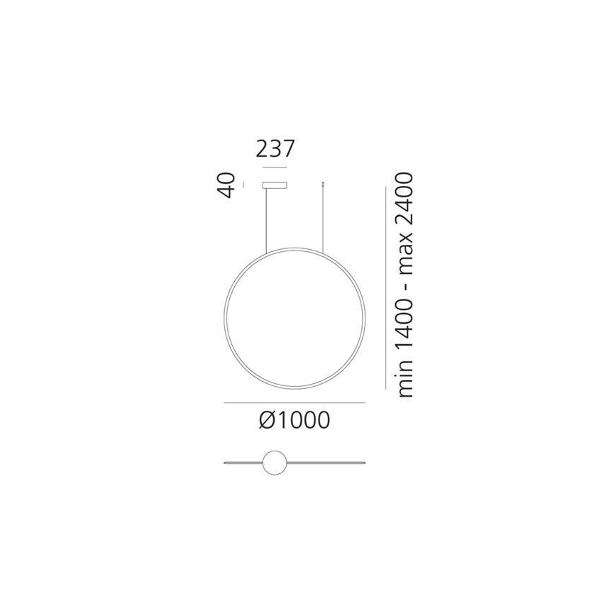Artemide 1993060APP - Dimbare LED hanglamp aan een koord DISCOVERY LED/60W/230V 3000K brons