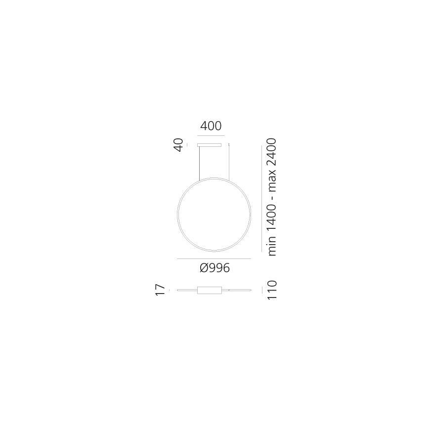 Artemide 1993210APP - Dimbare LED hanglamp aan een koord DISCOVERY LED/71W/230V 2700-6500K antraciet