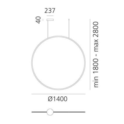 Artemide 1994030APP - Dimbare LED hanglamp aan een koord DISCOVERY LED/80W/230V 3000K zwart