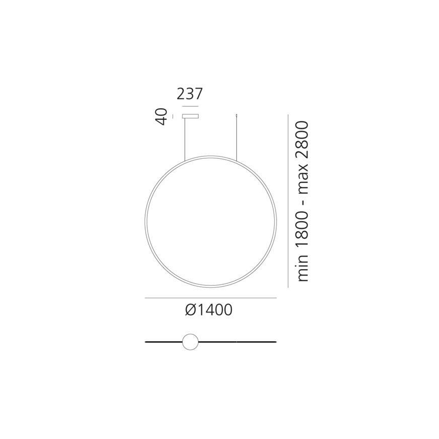 Artemide 1994030APP - Dimbare LED hanglamp aan een koord DISCOVERY LED/80W/230V 3000K zwart