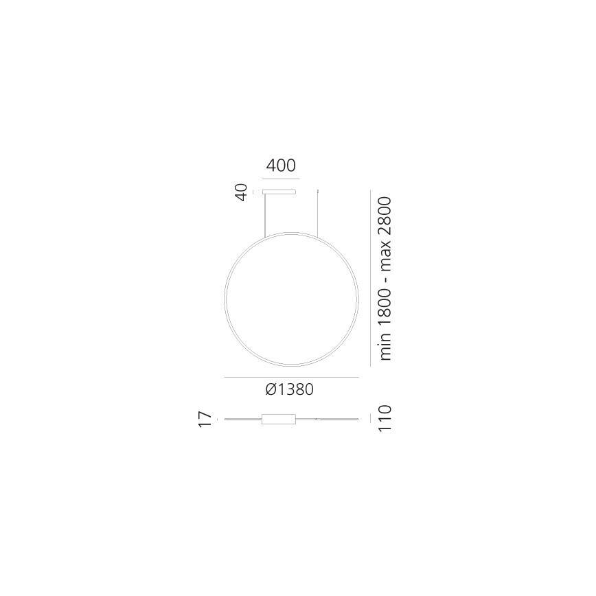 Artemide 1994360APP - LED RGBW Dimbare hanglamp aan een koord DISCOVERY LED/79W/230V 2700-6500K brons