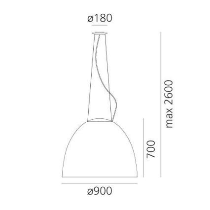 Artemide A242900 - Hanglamp aan een koord NUR 2xR7s/11W/230V antraciet