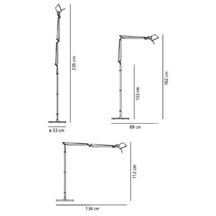 Artemide AR 0947010A+AR A012820 KOMPLET - Vloerlamp TOLOMEO BASCULANTE 1xE27/100W/230V