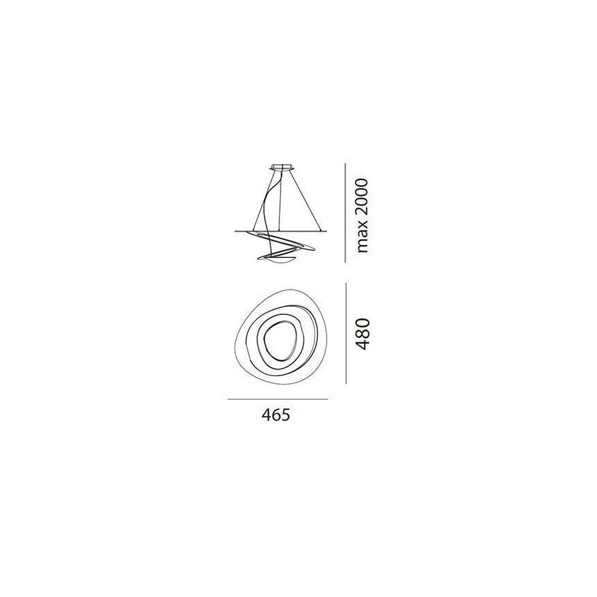 Artemide AR 1249010A - LED dimbare hanglamp aan kabel PIRCE MICRO 1xLED/27W/230V