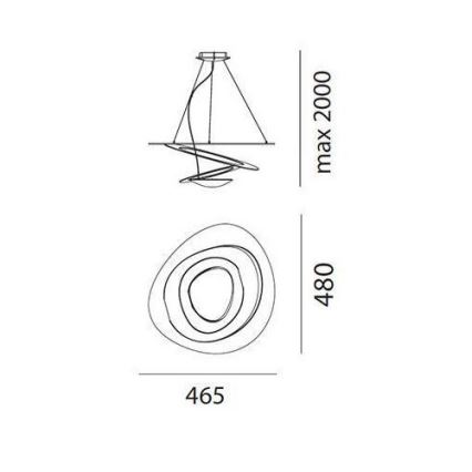 Artemide AR 1249010A - LED Hanglamp aan koord dimbaar PIRCE MICRO 1xLED/27W/230V