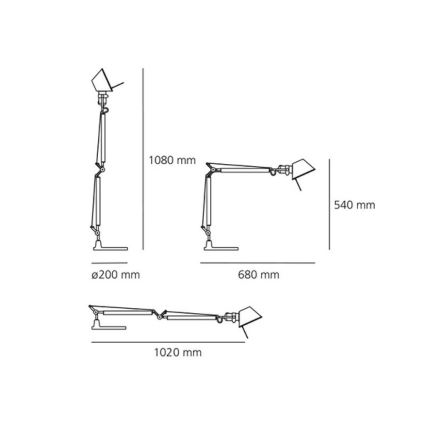 Artemide AR A005910+AR A008600 KOMPLET - Tafellamp TOLOMEO MINI 1xE27/70W/230V