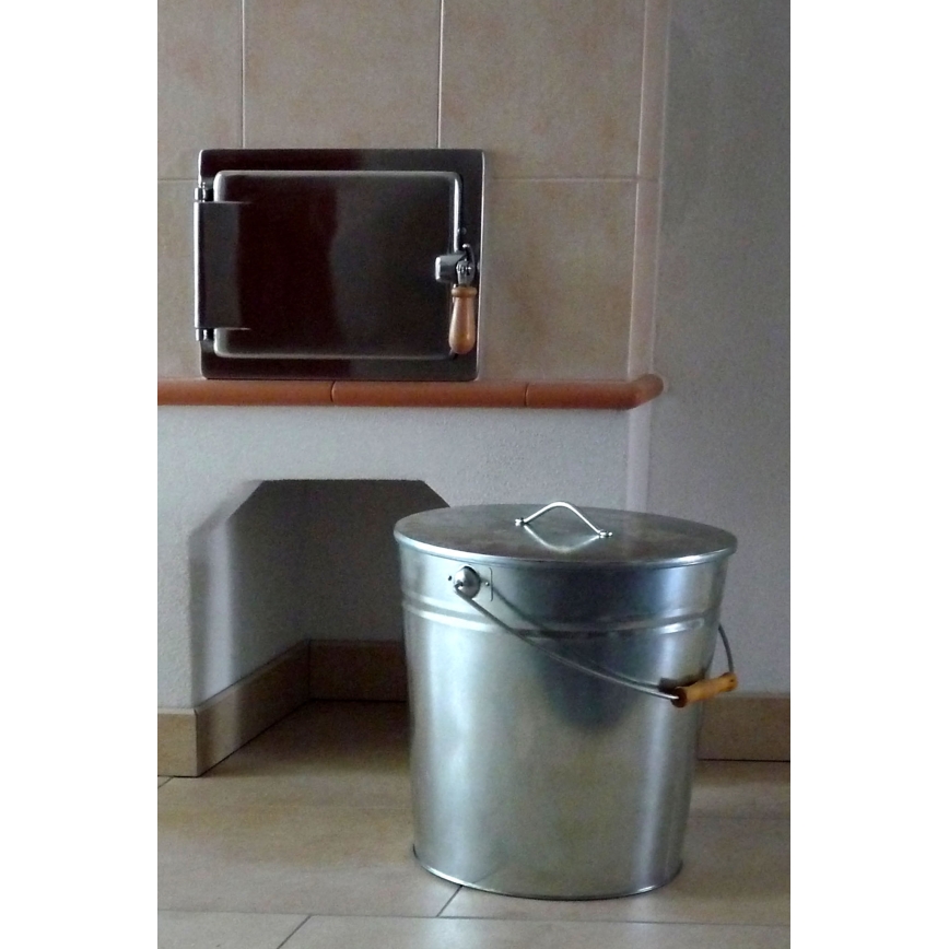 Asbak met een deksel 15 l glanzend chroom
