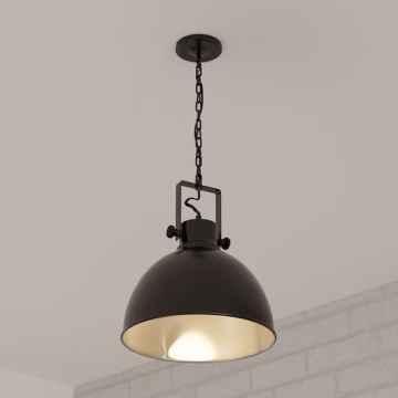 Atmosphera - Hanglamp aan een ketting BASALT 1xE27/25W/230V zwart