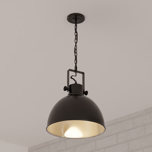 Atmosphera - Hanglamp aan een ketting BASALT 1xE27/25W/230V zwart