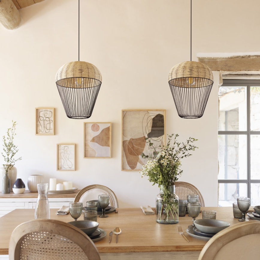 Atmosphera - Hanglamp aan een koord ANEA 1xE27/40W/230V rotan