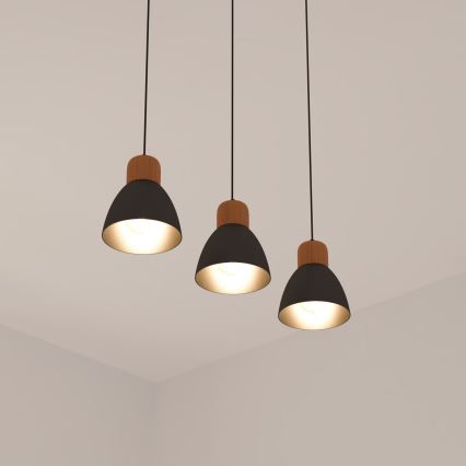 Atmosphera - Hanglamp aan een koord DESY 1xE27/40W/230V grenen