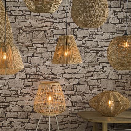 Atmosphera - Hanglamp aan een koord GIADA 1xE27/40W/230V jute