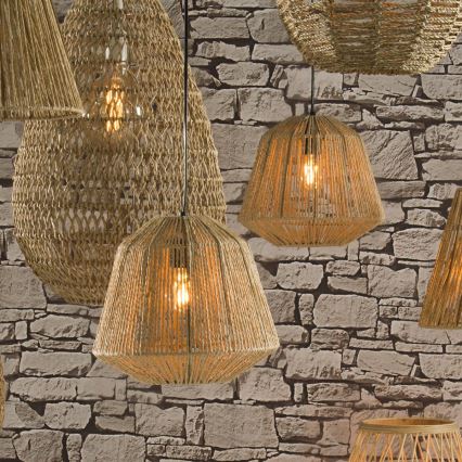 Atmosphera - Hanglamp aan een koord JILY 1xE27/40W/230V jute beige