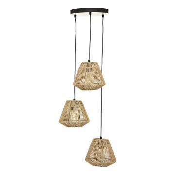 Atmosphera - Hanglamp aan een koord JILY 3xE27/40W/230V jute