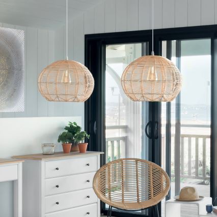 Atmosphera - Hanglamp aan een koord KITA 1xE27/40W/230V rotan