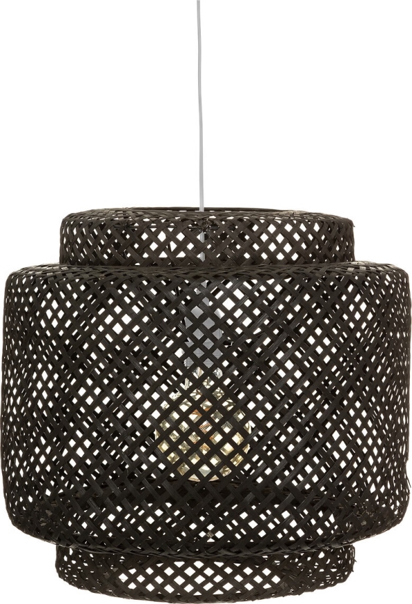 Atmosphera - Hanglamp aan een koord LIBY 1xE27/40W/230V bamboe/zwart