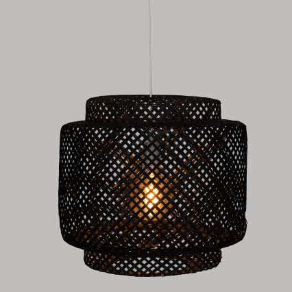 Atmosphera - Hanglamp aan een koord LIBY 1xE27/40W/230V bamboe/zwart