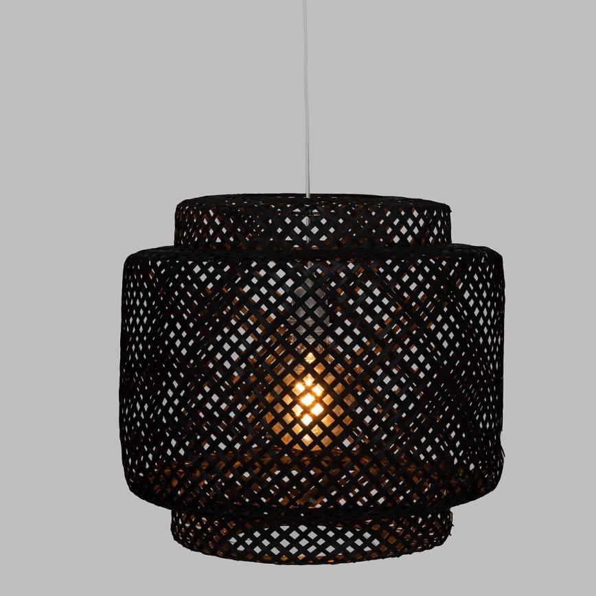 Atmosphera - Hanglamp aan een koord LIBY 1xE27/40W/230V bamboe/zwart