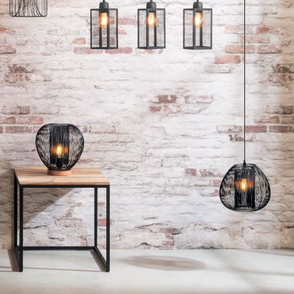 Atmosphera - Hanglamp aan een koord NODA 1xE27/40W/230V zwart