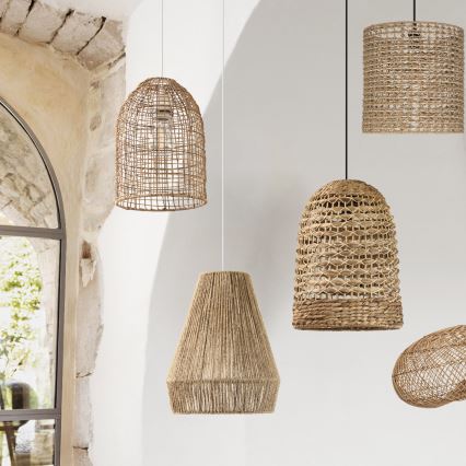 Atmosphera - Hanglamp aan een koord PALM 1xE27/40W/230V jute