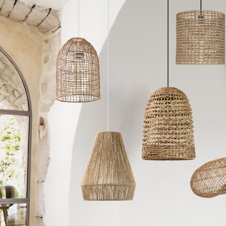 Atmosphera - Hanglamp aan een koord PALM 1xE27/40W/230V jute