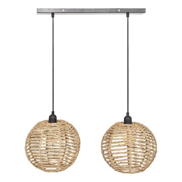 Atmosphera - Hanglamp aan een koord RANA 2xE27/40W/230V rotan