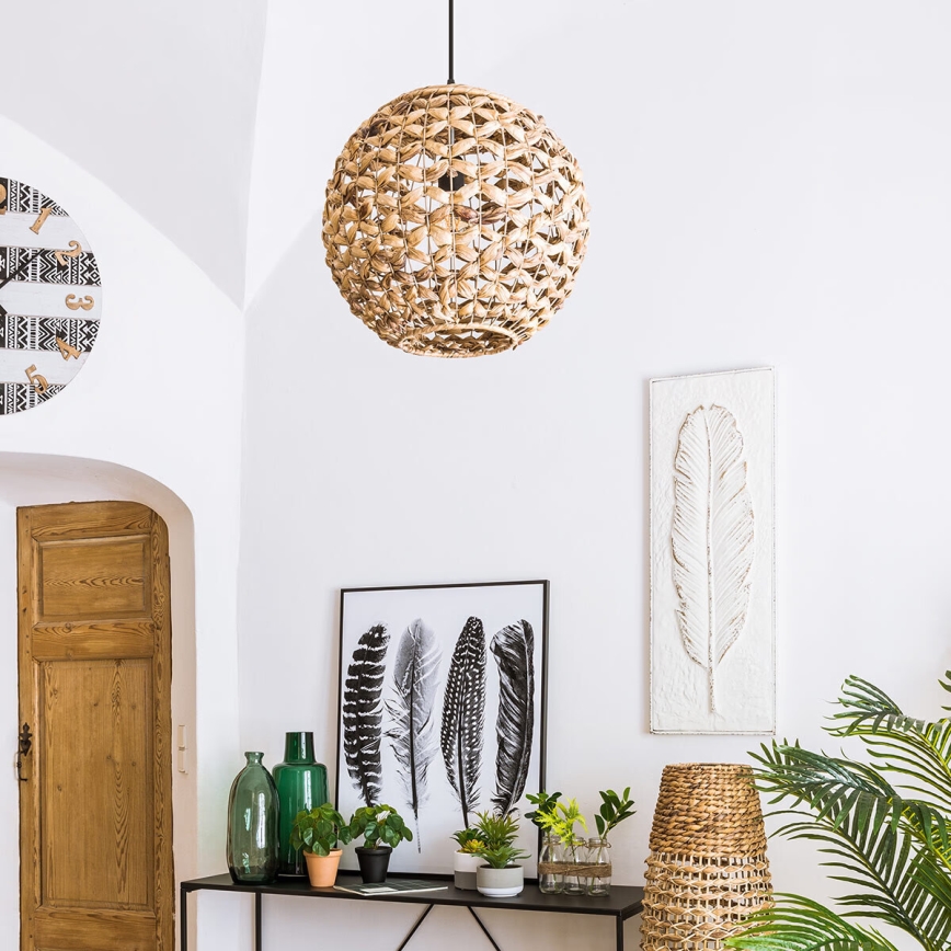 Atmosphera - Hanglamp aan een koord SAND 1xE27/40W/230V waterhyacint