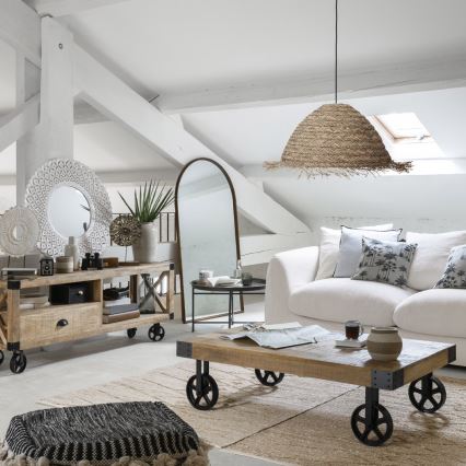 Atmosphera - Hanglamp aan een koord SEA VIEW 1xE27/40W/230V riet