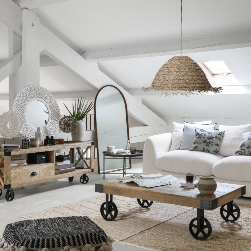 Atmosphera - Hanglamp aan een koord SEA VIEW 1xE27/40W/230V riet