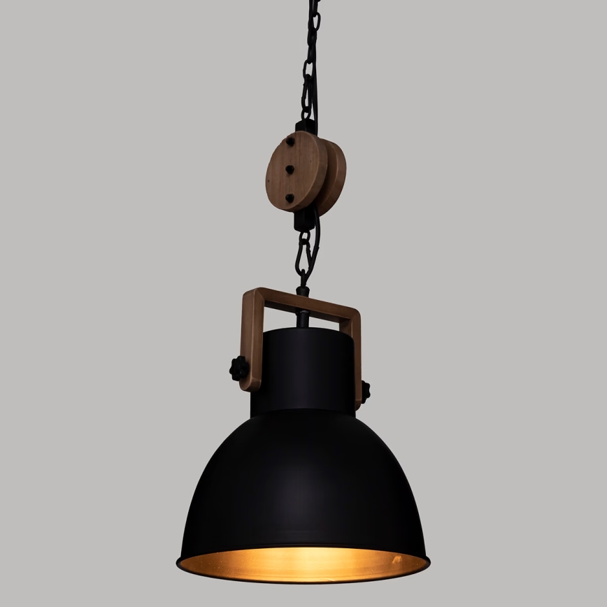 Atmosphera - Hanglamp aan een koord SILAS 1xE27/40W/230V grenen