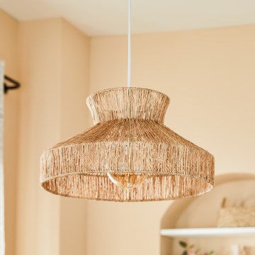 Atmosphera - Hanglamp aan een koord ZELIA 1xE27/40W/230V jute