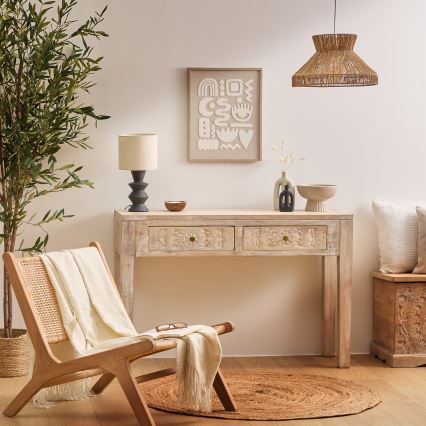 Atmosphera - Hanglamp aan een koord ZELIA 1xE27/40W/230V jute
