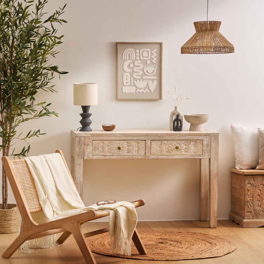 Atmosphera - Hanglamp aan een koord ZELIA 1xE27/40W/230V jute