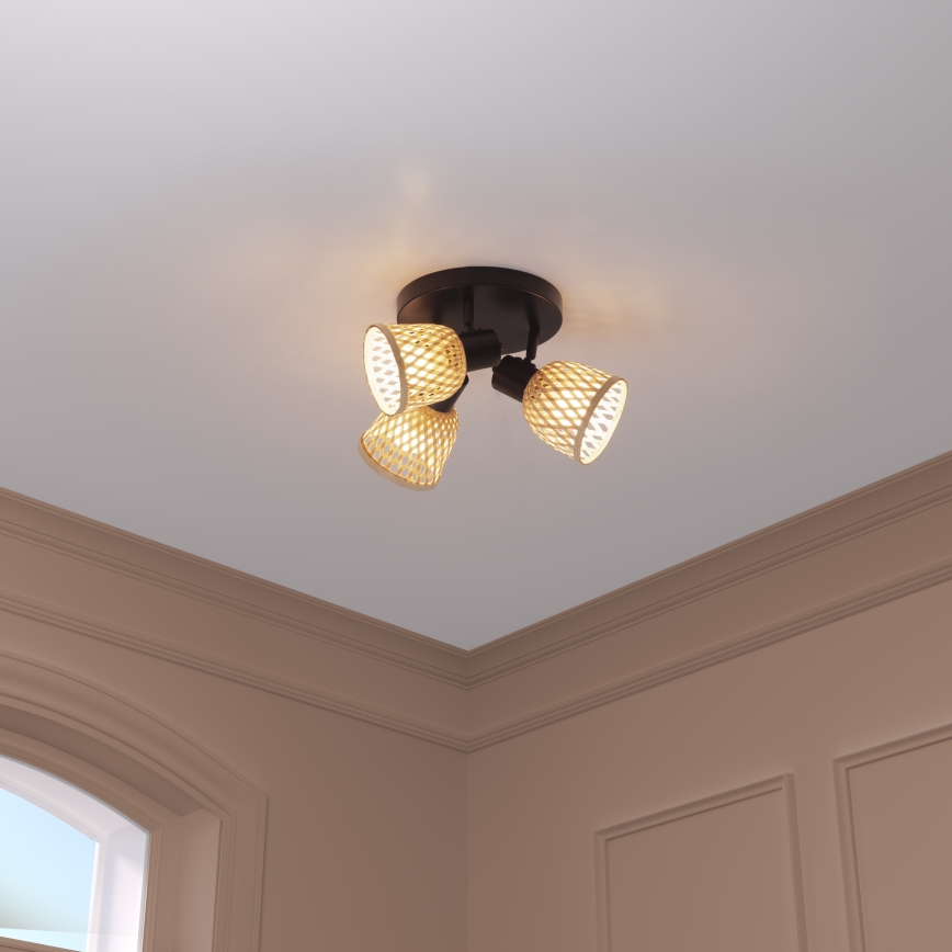 Atmosphera - Inbouwlamp LIO 3xE27/25W/230V bamboe