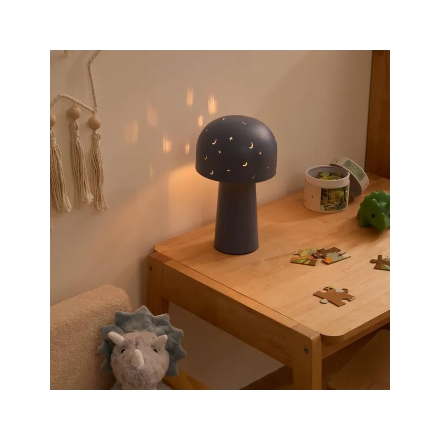 Atmosphera - Kinder-tafellamp STARRY MUSHROOM 1xE14/25W/230V blauw