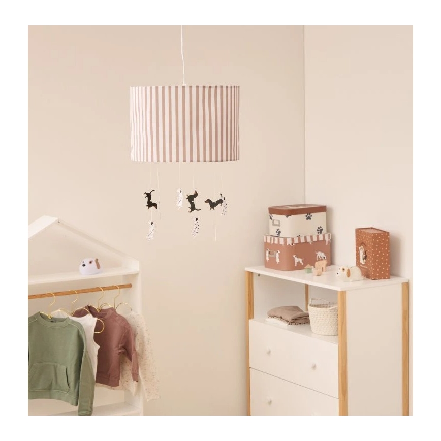 Atmosphera - Kinderhanglamp aan snoer SCOTT 1xE27/40W/230V met hondjes