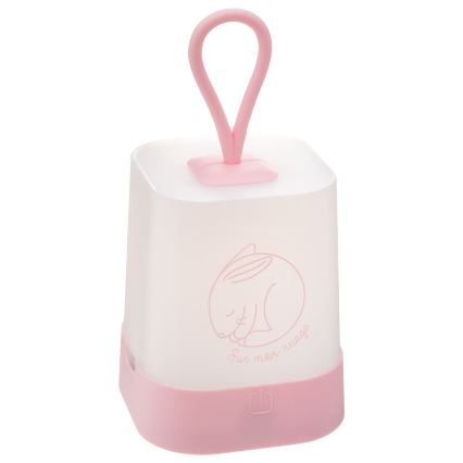 Atmosphera - LED met touchbediening oplaadbaar nachtlampje voor kinderen RABBIT LED/3,7V 1200 mAh roze