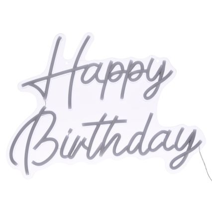 Atmosphera - LED-neon wanddecoratie HAPPY BIRTHDAY LED/5V