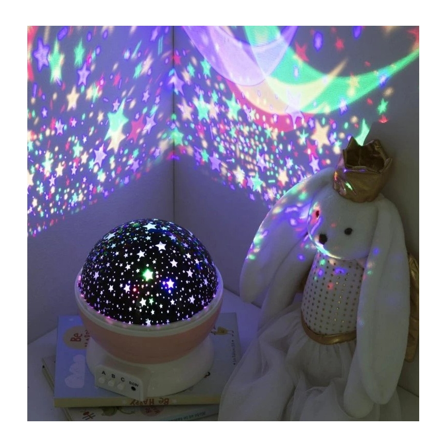 Atmosphera - LED-projector voor kinderen 3xAA roze