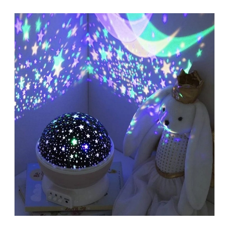 Atmosphera - LED-projector voor kinderen 3xAA roze