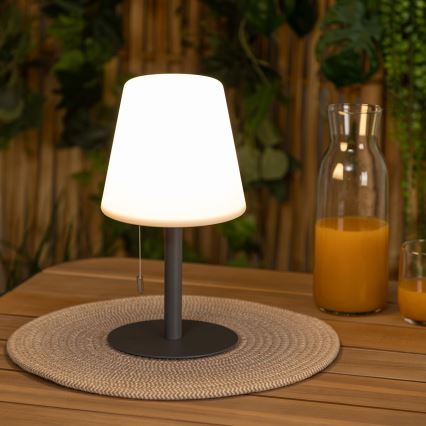 Atmosphera - LED RGBW Oplaadbaar buitenshuis tafellamp ZACK LED/3,7V 1200 mAh IP44 zwart