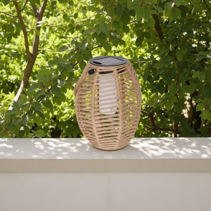 Atmosphera - LED-zonne-lantaarn GINA LED/1,2V 800 mAh IP44 jute