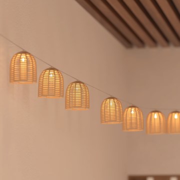 Atmosphera - LED Zonnesteen decoratieve slinger AIA 10xLED 3,35m IP44 warm wit 1500 mAh
