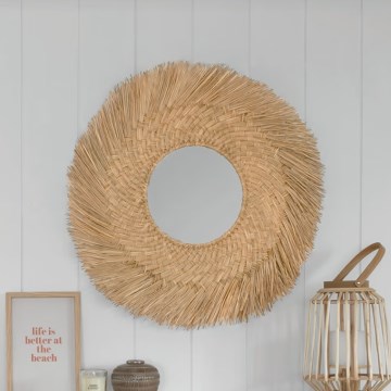 Atmosphera - muur spiegel AEL diameter 80 cm riet
