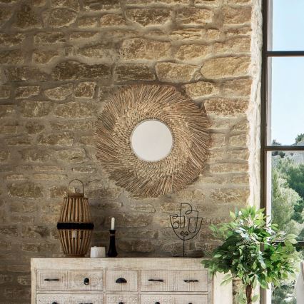 Atmosphera - muur spiegel AEL diameter 80 cm riet