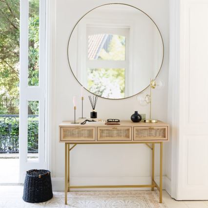 Atmosphera - muur spiegel ALICE diameter 110 cm goud