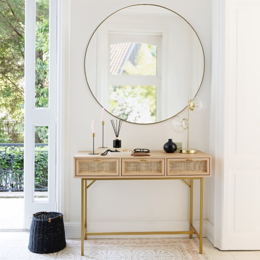 Atmosphera - muur spiegel ALICE diameter 110 cm goud