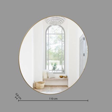 Atmosphera - muur spiegel ALICE diameter 110 cm goud