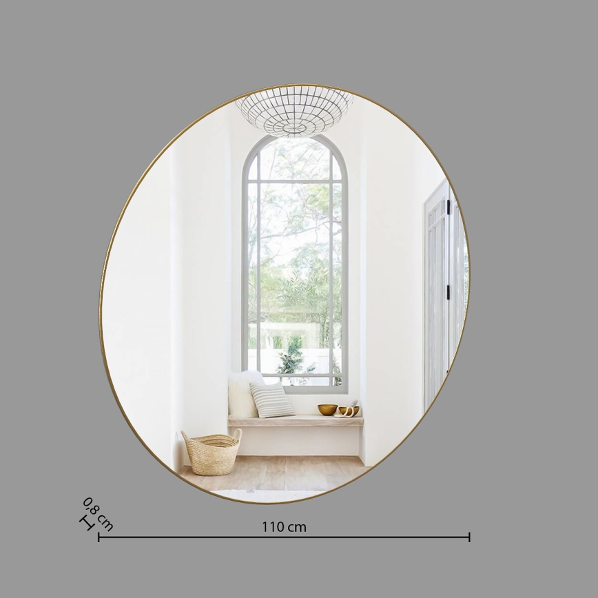 Atmosphera - muur spiegel ALICE diameter 110 cm goud